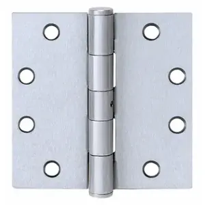 Tell Manufacturing HG100324 Ball Bearing Plain Hinge, 3-1/2 in H Frame Leaf, Stainless Steel, Satin, Removable Pin