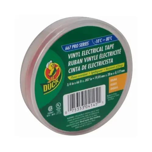 Electrical Tape 3/4" W X 66 ft. L Orange Vinyl Orange Electrical Tape 3/4" W X 66 ft. L Orange Vinyl Orange