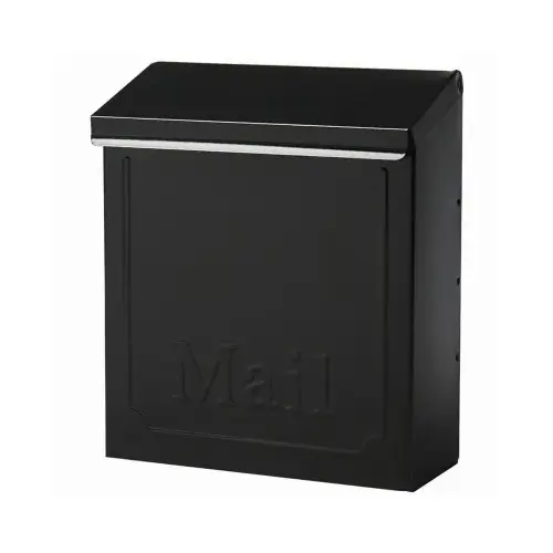 Townhouse Black Steel Vertical Wall-Mount Locking Mailbox