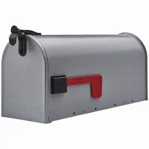 Solar Group ST100000 Grayson T1 Gray Steel Rural Post Mount Mailbox