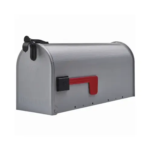 Grayson T1 Gray Steel Rural Post Mount Mailbox