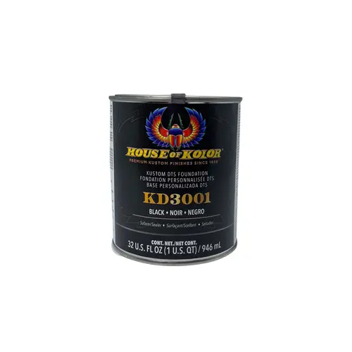 KD3001-Q01 Kustom KD3000 Series High/Medium-Build DTS Primer Surfacer/Sealer, 1 qt Can, Black