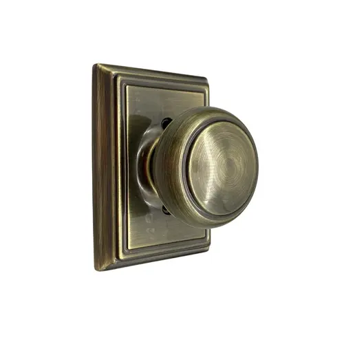 Andover Knob with Addison Rose Half Dummy Antique Brass Finish Andover Knob with Addison Rose Half Dummy Antique Brass Finish