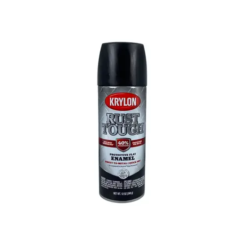 Krylon Rust Tough Rust Preventive Enamels; Flat Black; 12 oz. Aerosol Krylon Rust Tough Rust Preventive Enamels; Flat Black; 12 oz. Aerosol