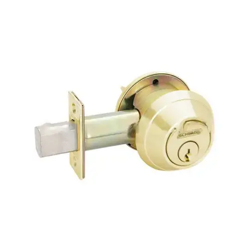 One-Way Deadbolt, Cylinder Outside x Blank Plate Inside, Grade 1, 2-3/4" Backset, Satin Brass One-Way Deadbolt, Cylinder Outside x Blank Plate Inside, Grade 1, 2-3/4" Backset, Satin Brass
