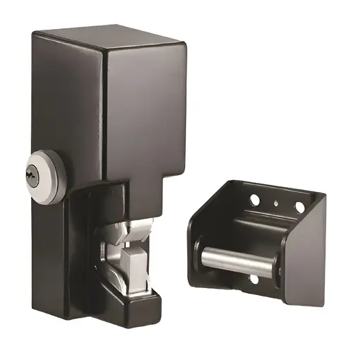 2000lb Heavy Duty Electromechanical Gate Lock, 12/24 Dual Voltage, Fail Safe, Monitored Latch Status, Weather Resistant, Black Powder Finish, BSP Applied