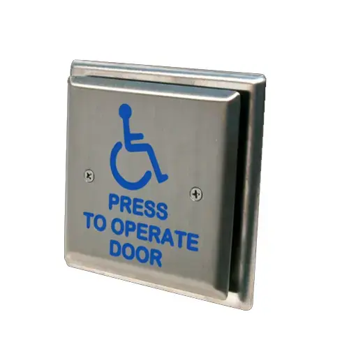 59 Series 2-Gang Stainless Steel Mount ADA Actuator Pushplate, Weather Protected, Rubber Bellow