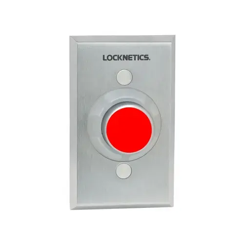 1-1/4" Heavy Duty Red Pushbutton Aluminum Finish 1-1/4" Heavy Duty Red Pushbutton Aluminum Finish