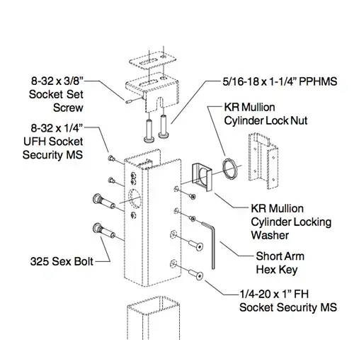 KR1654/4954 MULLION MOUNTING PACKAGE DARK BRONZE KR1654/4954 MULLION MOUNTING PACKAGE DARK BRONZE
