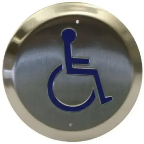 , 6" ROUND HC SWITCH HANDICAP LOGO, BLUE INFILL , 6" ROUND HC SWITCH HANDICAP LOGO, BLUE INFILL