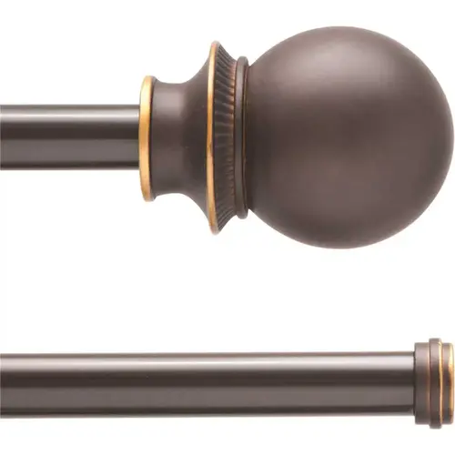 Fast Fit Birkin 66 in. - 120 in. Adjustabe 5/8 in. Decorative Window Double Curtain Rod in Oil Rubbed Bronze