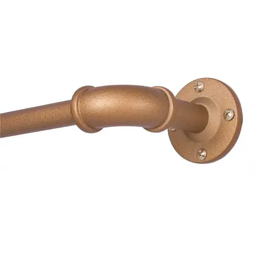 Room Darkening Bronn 36 in. - 66 in. Adjustable 3/4 in. Industrial Curtain Rod in Aged Brass