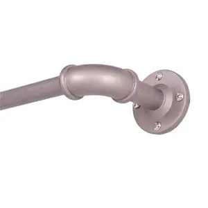 Sun Zero SN47072E Bronn 66 in. - 120 in. Single Curtain Rod in Polished Pewter with Finial