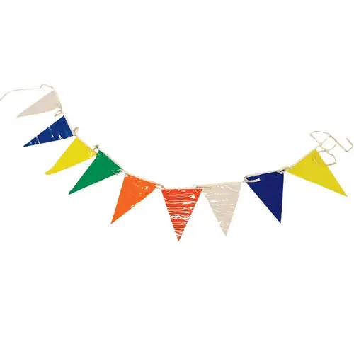 11 in. x 18-1/2 in. Multi-Colored Pennant Flags (50 ft. per Pack)