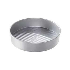USA Pan 1070LC-6 Round Cake Pan 9" W X 9" L Silver Silver