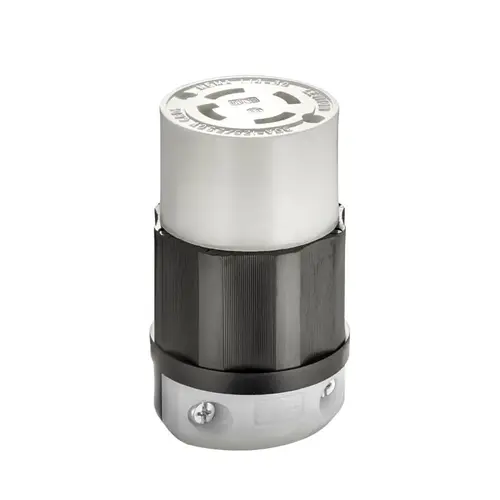 Locking Connector Commercial Nylon Curved Blade/Ground L14-30R 3 Pole 4 Wire Black/White Locking Connector Commercial Nylon Curved Blade/Ground L14-30R 3 Pole 4 Wire Black/White