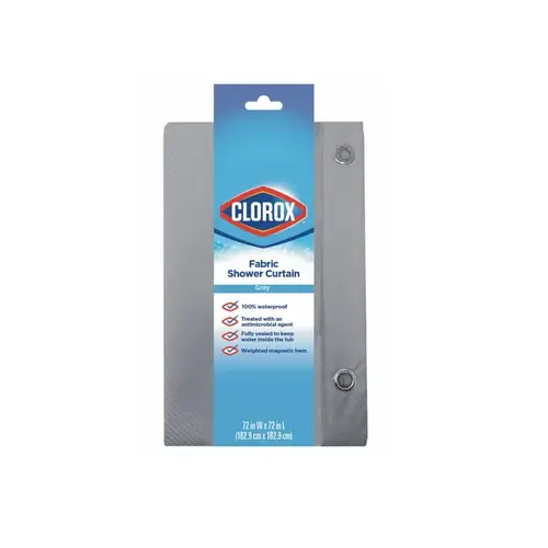 Shower Curtain 72" H X 72" W Gray Fabric Gray Shower Curtain 72" H X 72" W Gray Fabric Gray