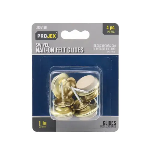 Swivel Glide White 1" Nail-On Felt White Swivel Glide White 1" Nail-On Felt White