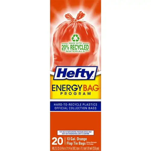 Recycling Bags EnergyBag 13 gal Flap Tie Orange - pack of 9