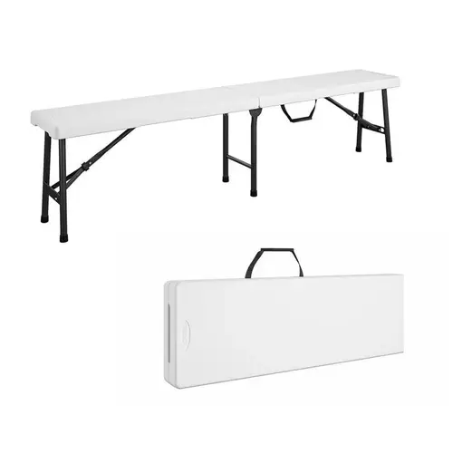 Folding Bench White Plastic Casual White