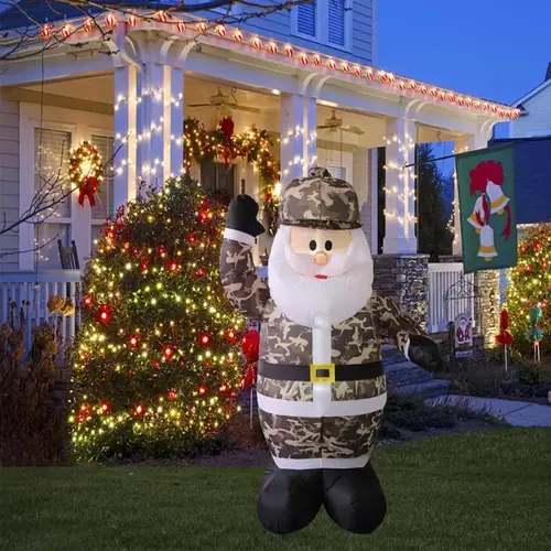 Inflatable 6 ft. Camo Santa Inflatable 6 ft. Camo Santa