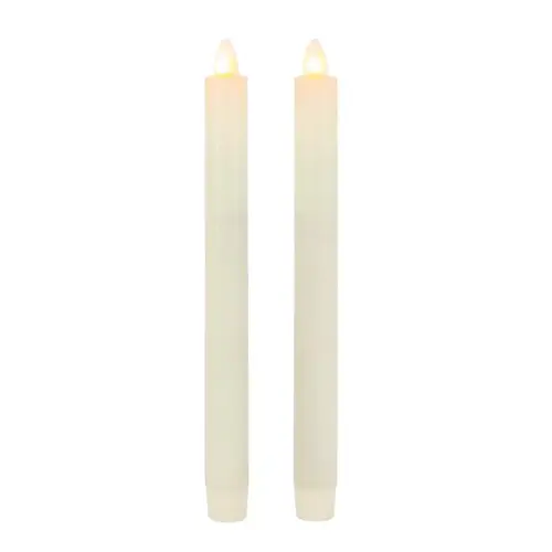 Indoor Christmas Decor LED Bisque Aurora Flame Taper Candles Bisque Pair Indoor Christmas Decor LED Bisque Aurora Flame Taper Candles Bisque Pair