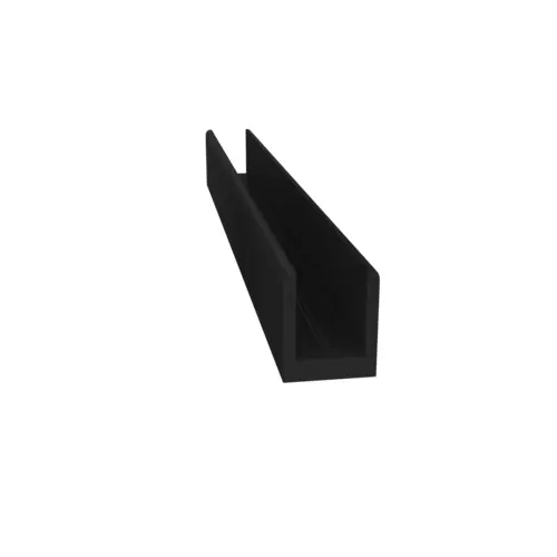 Matte Black 1/4" Single Aluminum U-Channel 84" Length - pack of 10 Matte Black 1/4" Single Aluminum U-Channel 84" Length - pack of 10