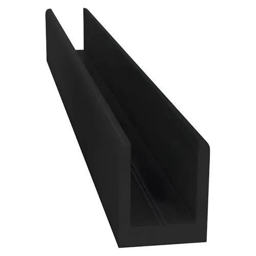 Matte Black 1/4" Aluminum U-Channel  72" Length