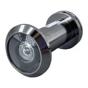 Rockwood 627 CRM UL Rated 190 Degree Door Viewer with Heavy Duty Privacy Cover for 1-3/8" x 2-1/4" Doors Bright Chrome Finish