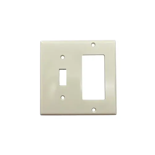 80405-I Combination Wallplate, 4-1/2 in L, 4.56 in W, 2 -Gang, Thermoset Plastic, Ivory, Smooth 80405-I Combination Wallplate, 4-1/2 in L, 4.56 in W, 2 -Gang, Thermoset Plastic, Ivory, Smooth