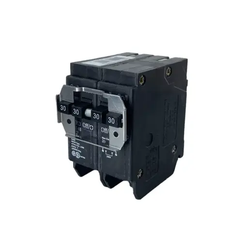 Circuit Breaker with Rejection Tab, Quad, Type BQ, 30 A, 4 -Pole, 120/240 V, Plug Mounting Black