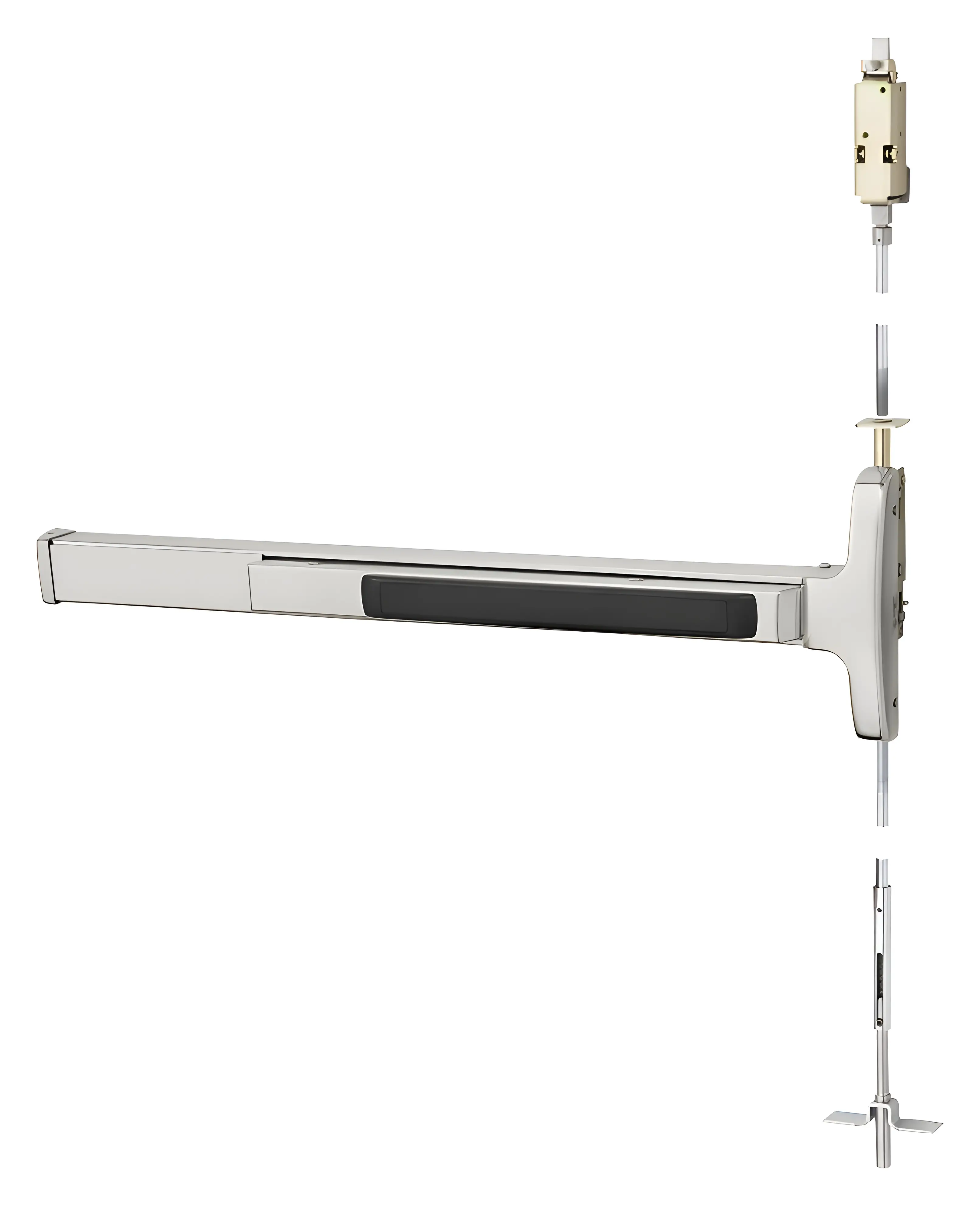 Sargent Concealed Vertical Rod Exit Device Bright Stainless Steel 1256-MD8473G-24V ETE LHR 32