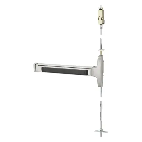 Concealed Vertical Rod Exit Device Satin Stainless Steel Concealed Vertical Rod Exit Device Satin Stainless Steel