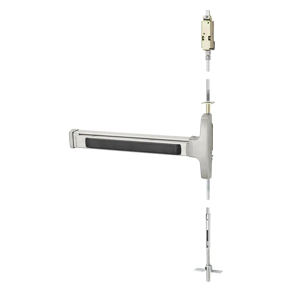 Sargent Concealed Vertical Rod Exit Device Satin Stainless Steel 4356-MD8474E-12V ETF LHR 32D