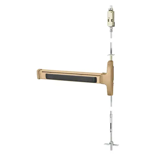 Concealed Vertical Rod Exit Device Satin Bronze Clear Coated Concealed Vertical Rod Exit Device Satin Bronze Clear Coated