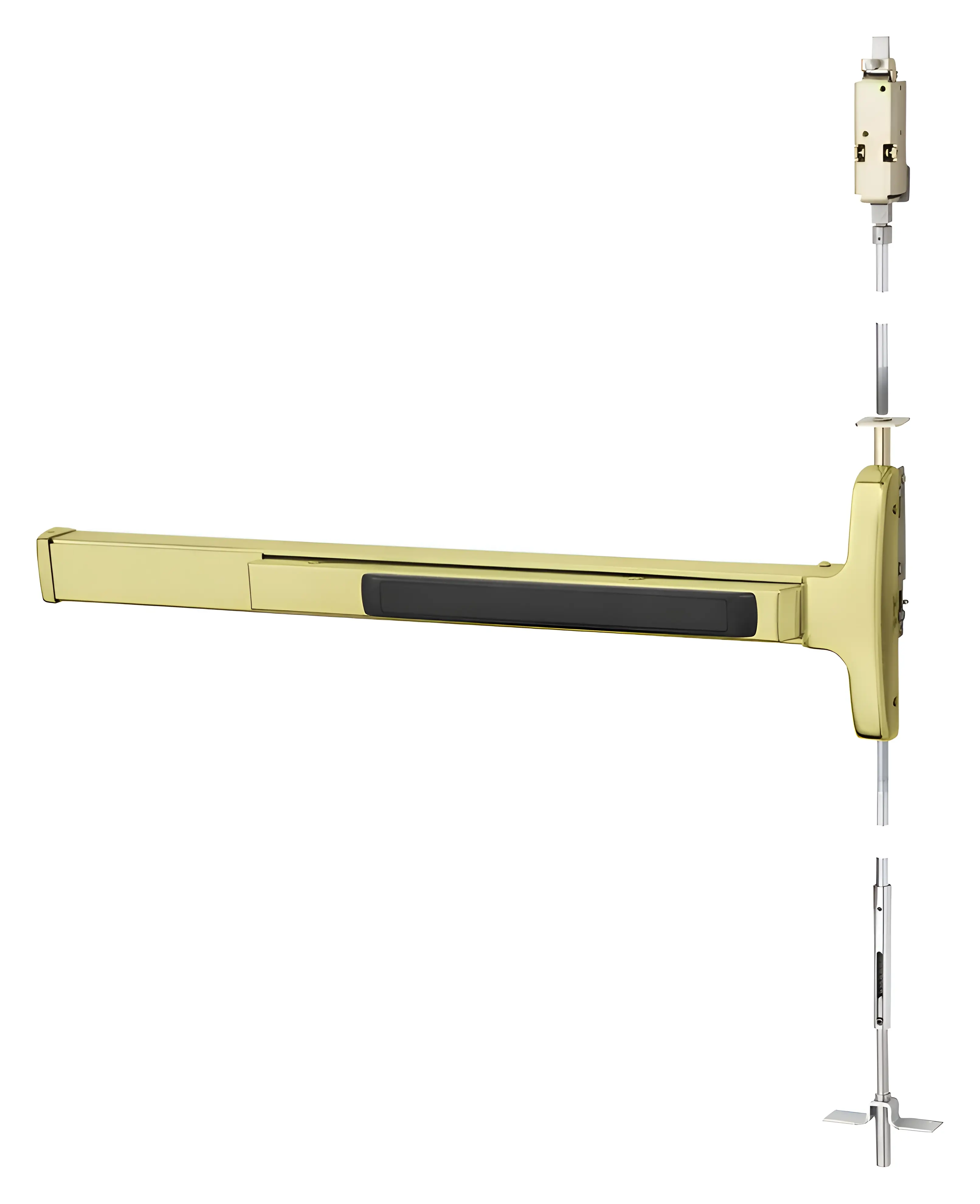 Sargent Concealed Vertical Rod Exit Device Bright Brass 4356-AD8474F-12V ETJ RHR 3