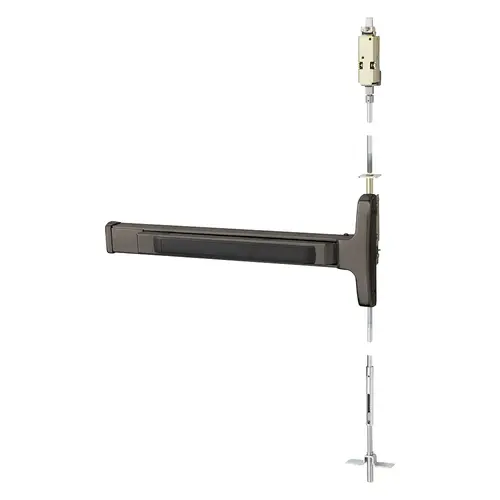 Concealed Vertical Rod Exit Device Oxidized Satin Bronze Relieved Clear Coated Concealed Vertical Rod Exit Device Oxidized Satin Bronze Relieved Clear Coated
