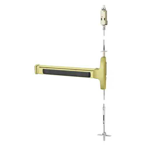 Concealed Vertical Rod Exit Device Satin Brass Concealed Vertical Rod Exit Device Satin Brass