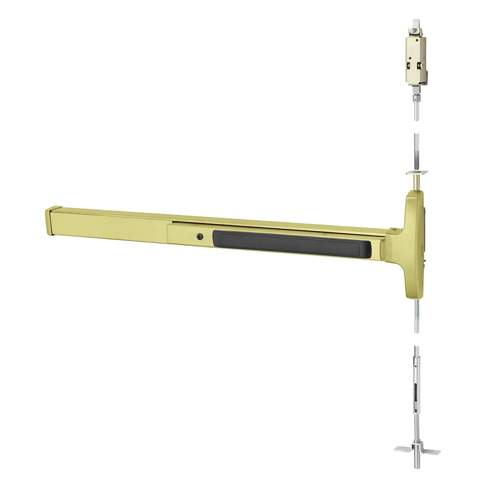 Sargent Concealed Vertical Rod Exit Device Satin Brass MD8406G ETW RHR 4