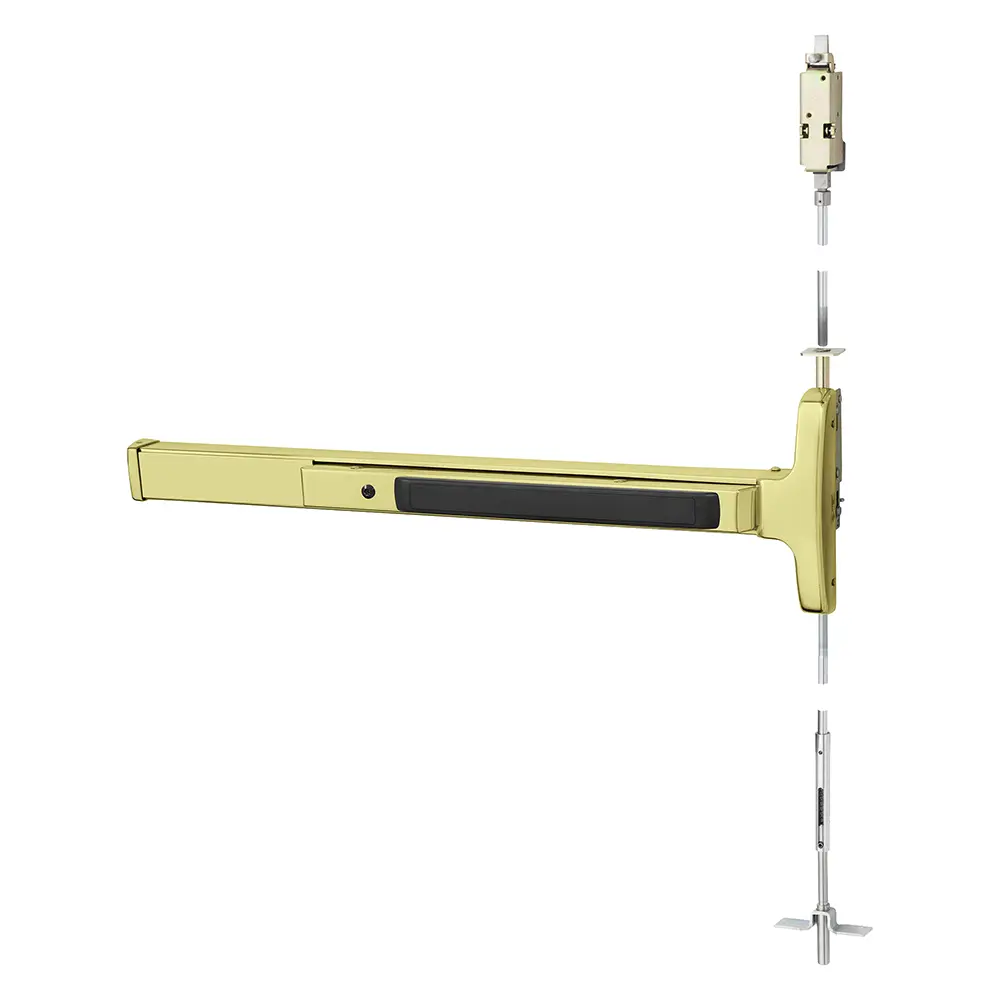 Sargent Concealed Vertical Rod Exit Device Bright Brass 43-AD8474F-12V ETP LHR 3