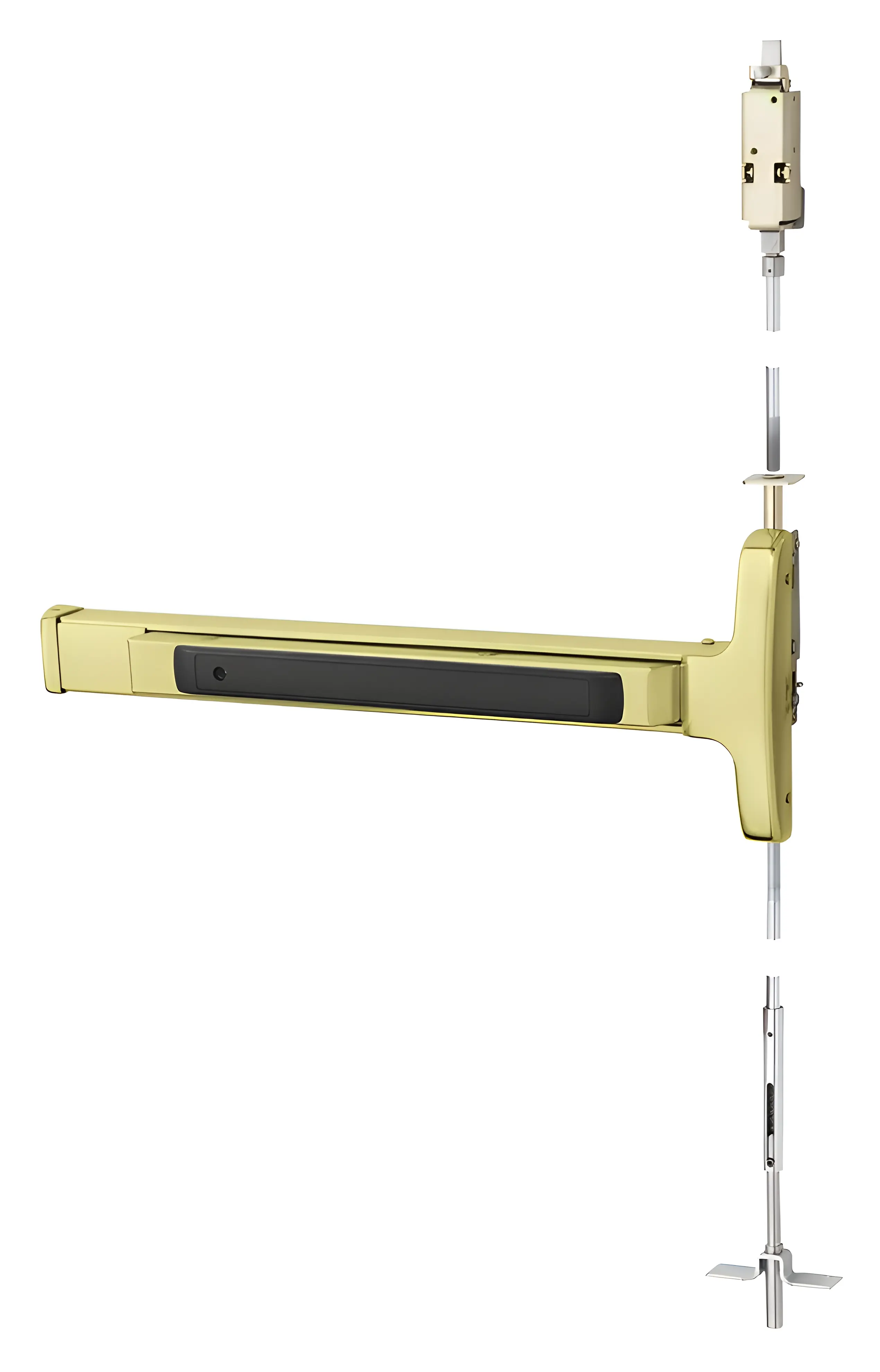 Sargent Concealed Vertical Rod Exit Device Bright Brass AD8474E-12V ETB LHR 3