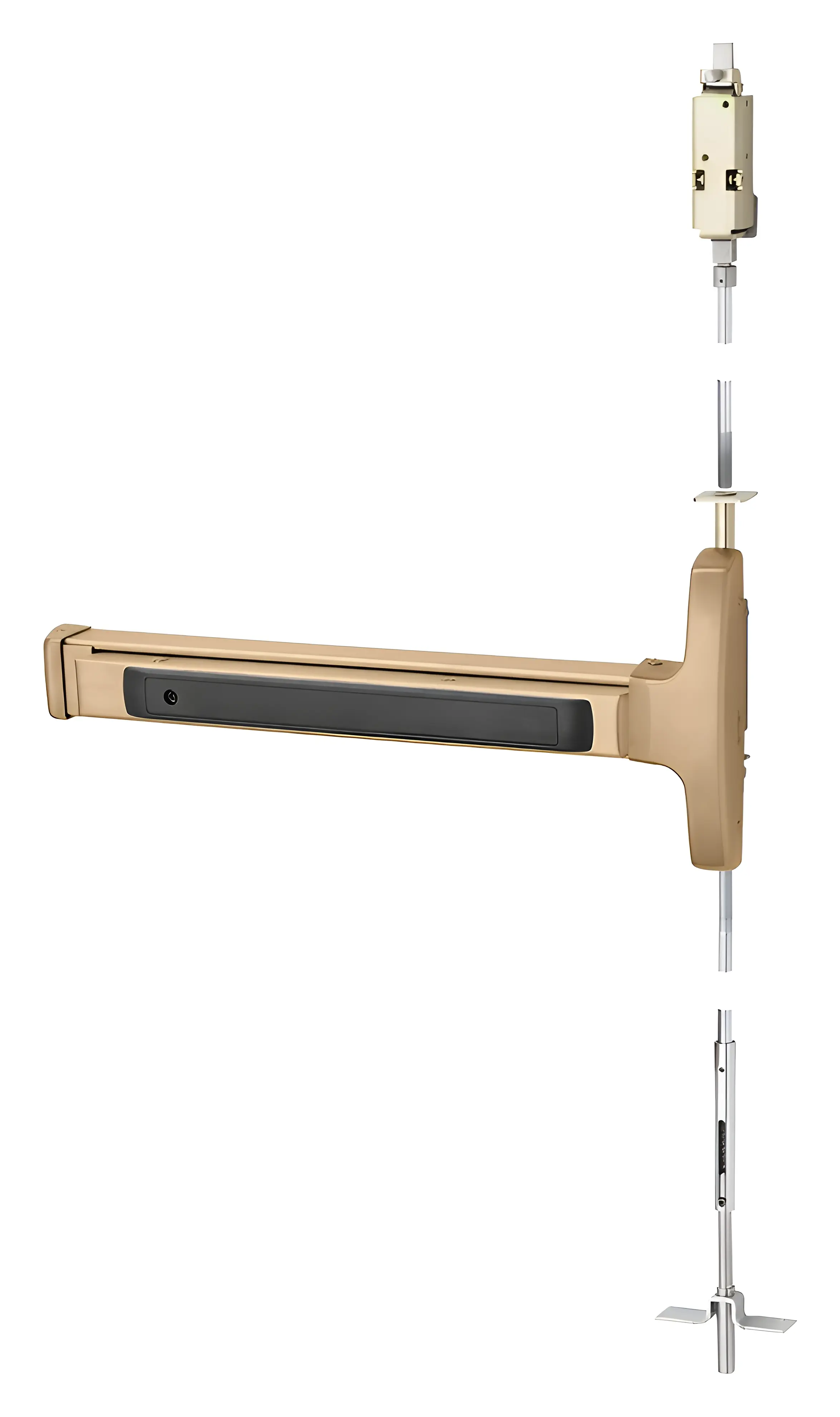 Sargent Concealed Vertical Rod Exit Device Satin Bronze Clear Coated 43-MD8443E ETW RHR 10