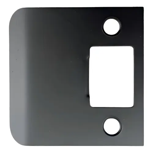 Extended Lip Strike Plate, Solid Brass Material, 2-1/4" X 2-1/4" Dimension, 1-3/4" Lip Extension, Paint Black Finish