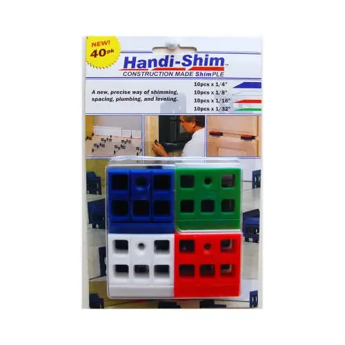 Construction Shims, Assorted Colors, Sizes, 40-Ct pack of 40