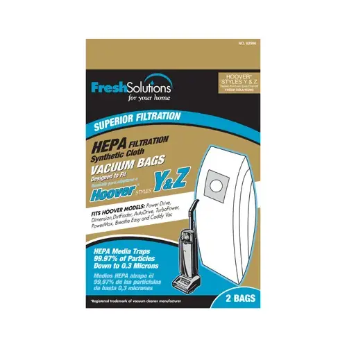 Vacuum Cleaner Bags, Y & Z Style - pair