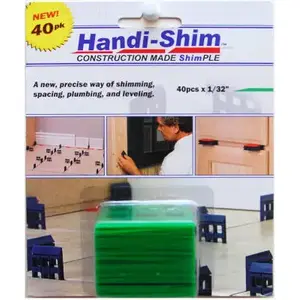 WATMAN INC HS13240GR Handi-Shim Construction Shim, Green, 1/32-In., 40-Ct.