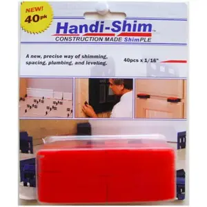 WATMAN INC HS11640RD Handi-Shim Construction Shim, Red, 1/16-In., 40-Ct.