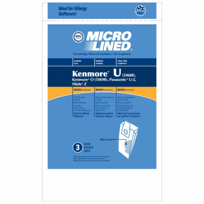 ESSCO KER-1468 Vacuum Cleaner Bags, U Style - pack of 3