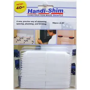 WATMAN INC HS1840WH Handi-Shim Construction Shim, White, 1/8-In., 40-Ct.