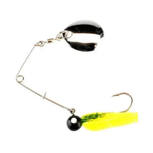 Beetle Spinner, Black Nickel/Fluorescent Grub - pack of 6